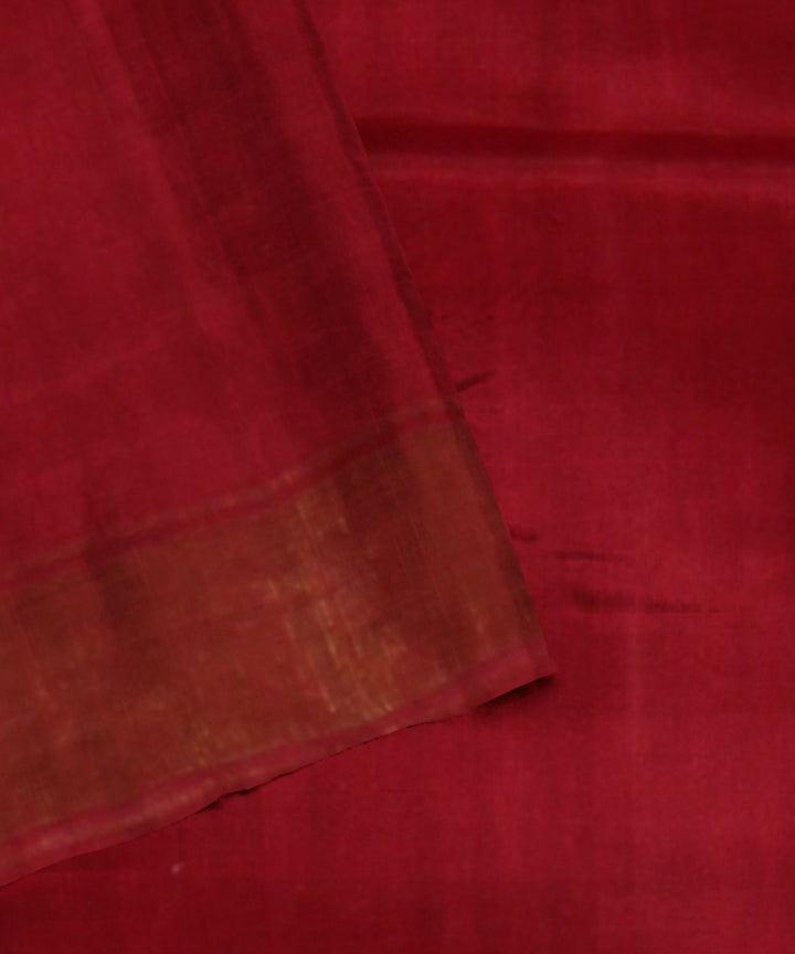 Maroon red silk handwoven patola saree