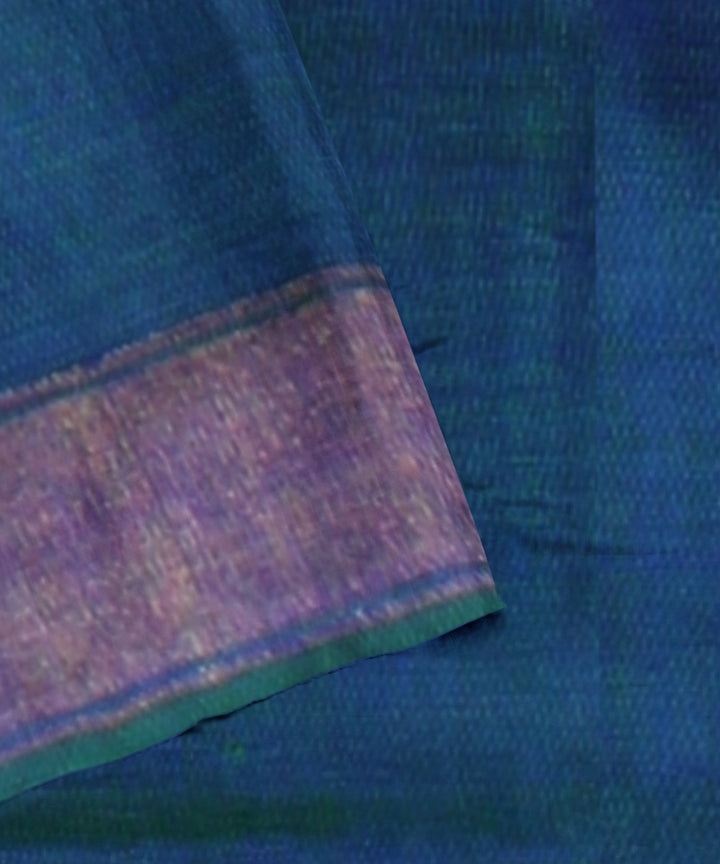 Cyan blue green silk handwoven patola saree