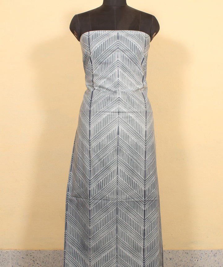 Grey handwoven shibori cotton kurta material