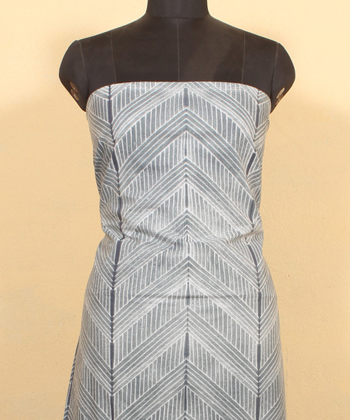 Grey handwoven shibori cotton kurta material