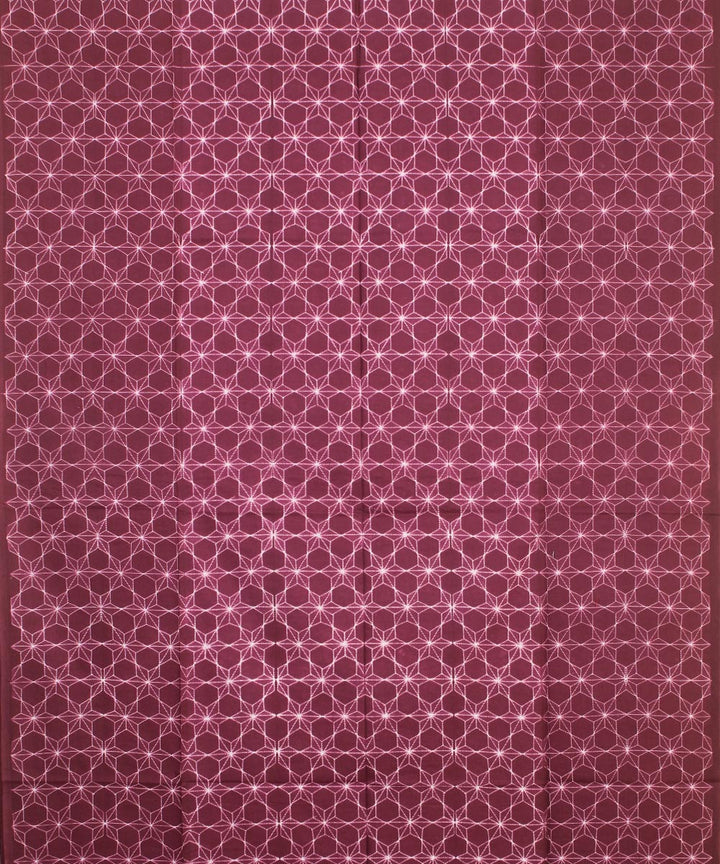 Magenta offwhite handwoven cotton shibori kurta material