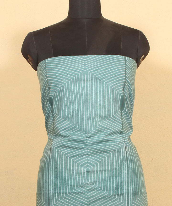 Light green handwoven shibori cotton kurta material