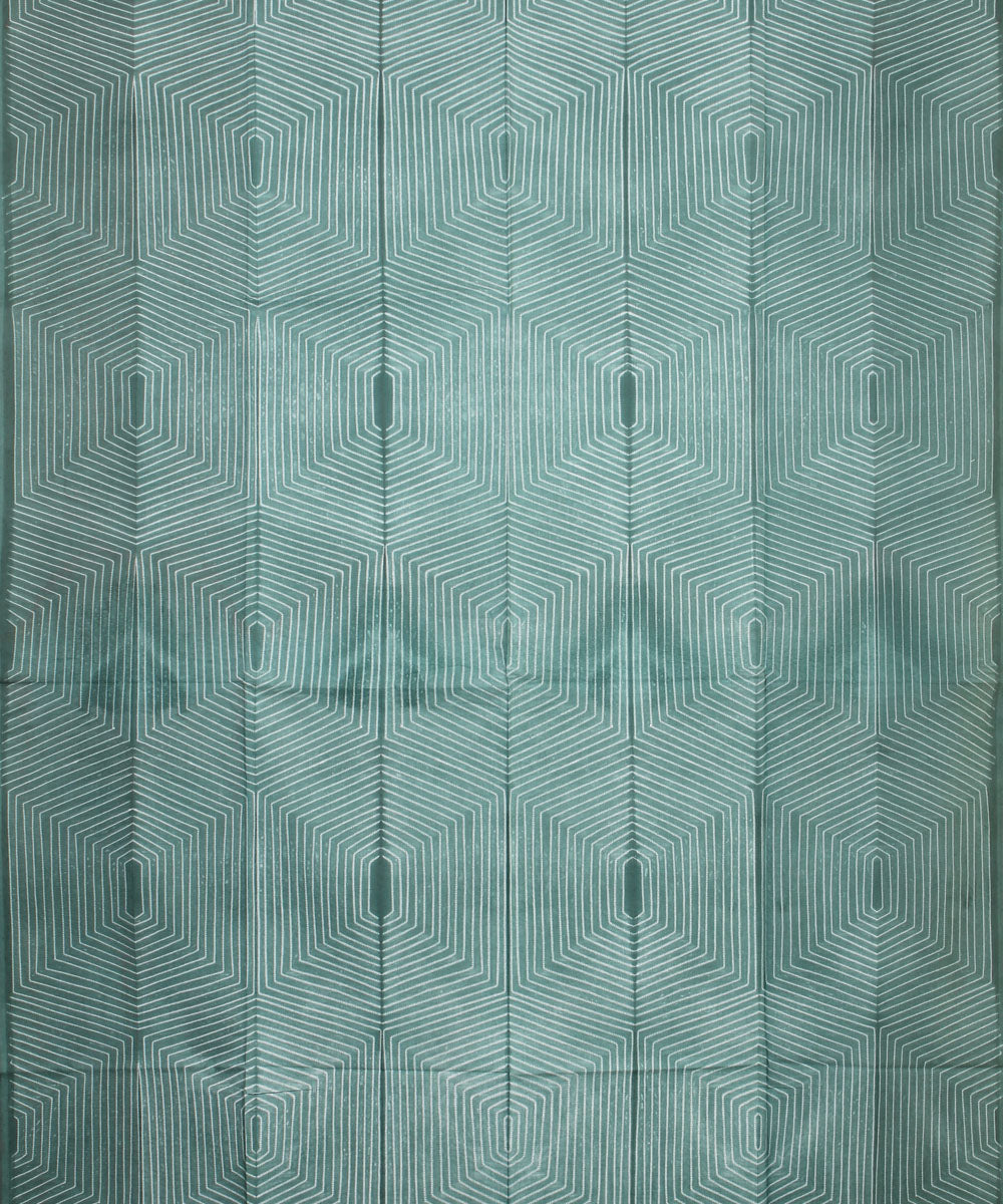 Light green handwoven shibori cotton kurta material