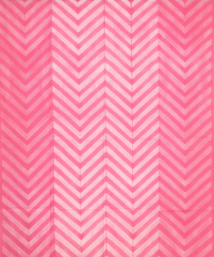 Pink white handwoven cotton shibori kurta material