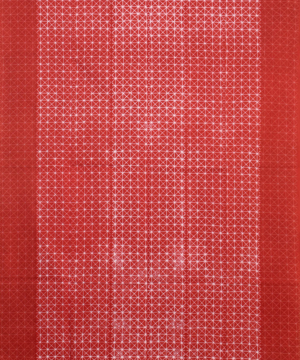 Rust cotton handwoven shibori kurta material