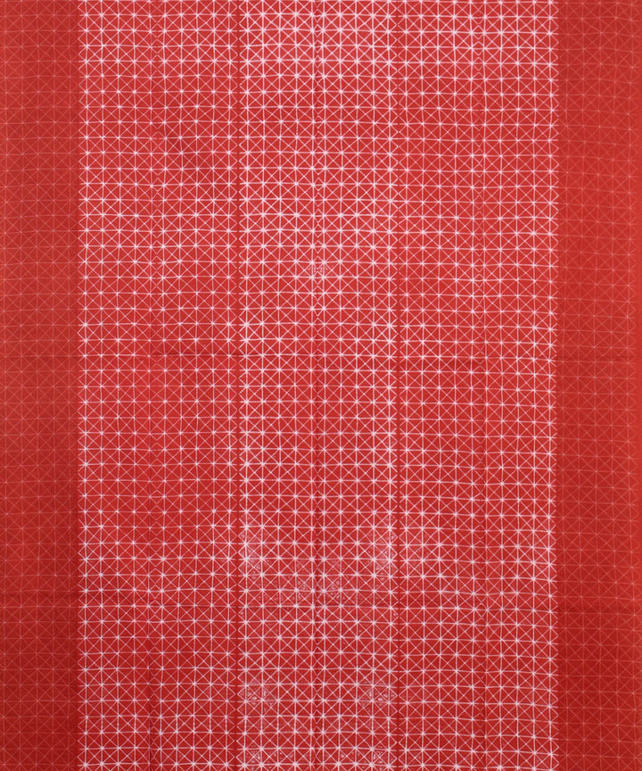 Rust cotton handwoven shibori kurta material