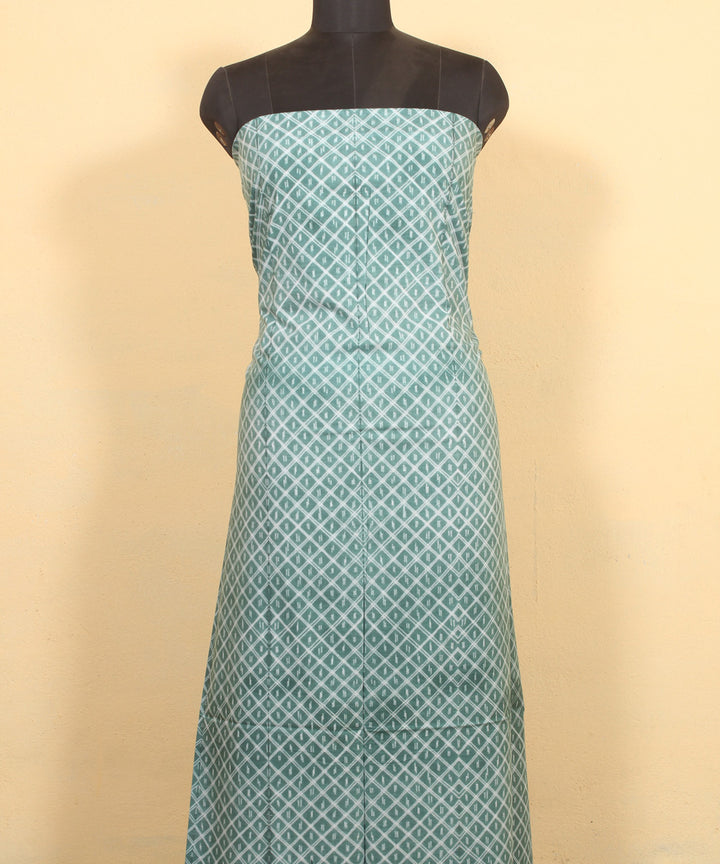 Light green handwoven cotton shibori kurta material