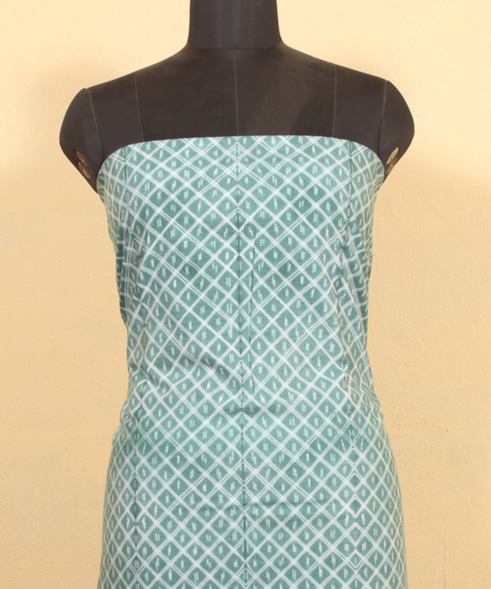 Light green handwoven cotton shibori kurta material