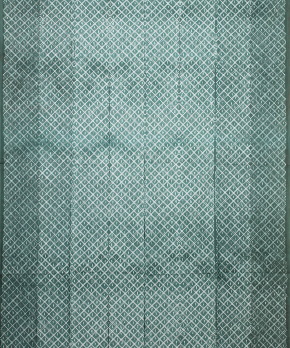 Light green handwoven cotton shibori kurta material
