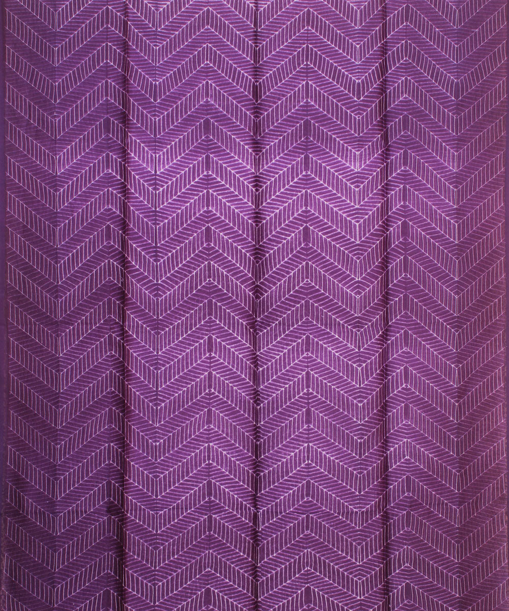 Violet handwoven cotton silk shibori kurta material