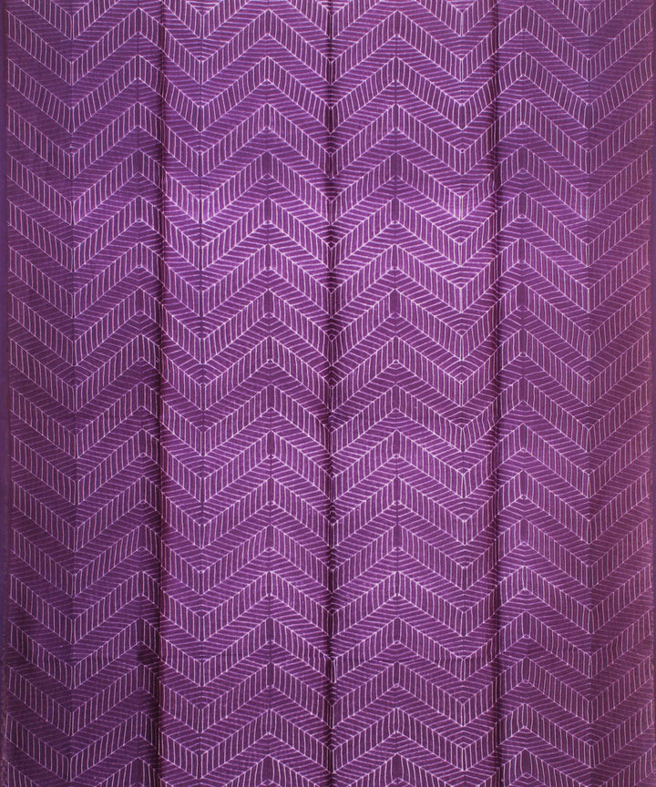 Violet handwoven cotton silk shibori kurta material