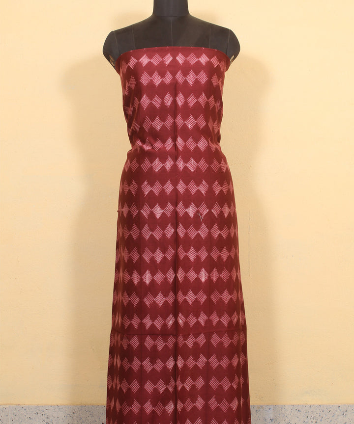 Maroon cotton silk handwoven shibori kurta material