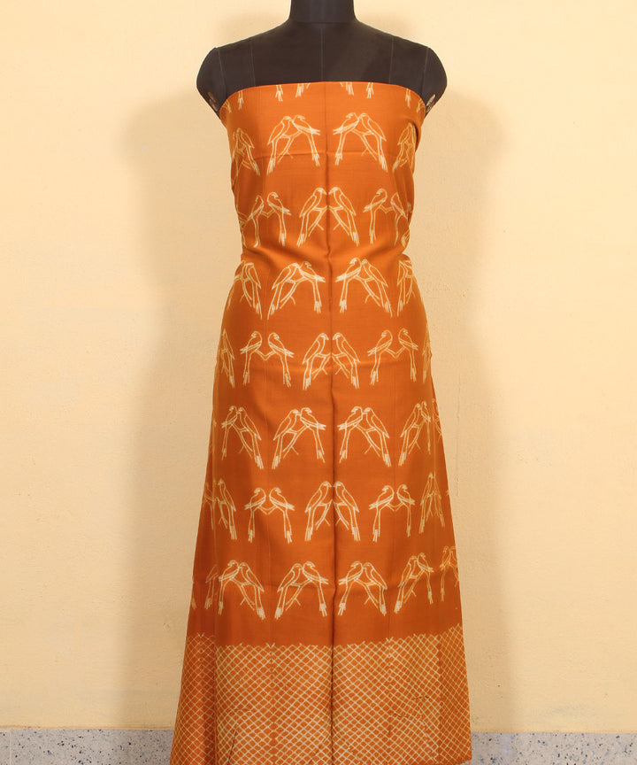 Mustard handwoven cotton silk shibori kurta material