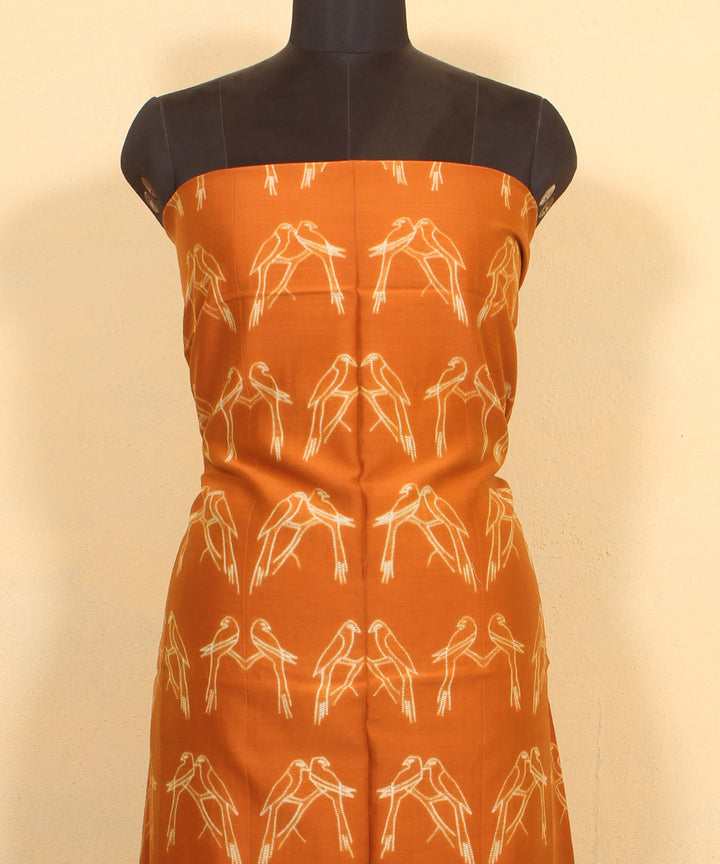 Mustard handwoven cotton silk shibori kurta material