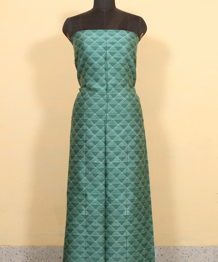 Green cotton silk shibori handwoven kurta material