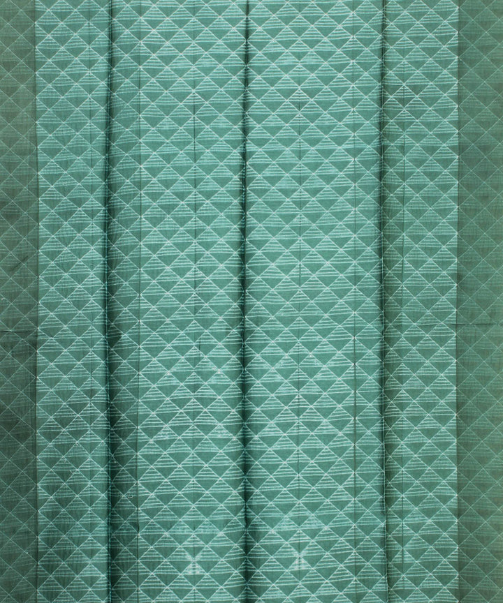 Green cotton silk shibori handwoven kurta material