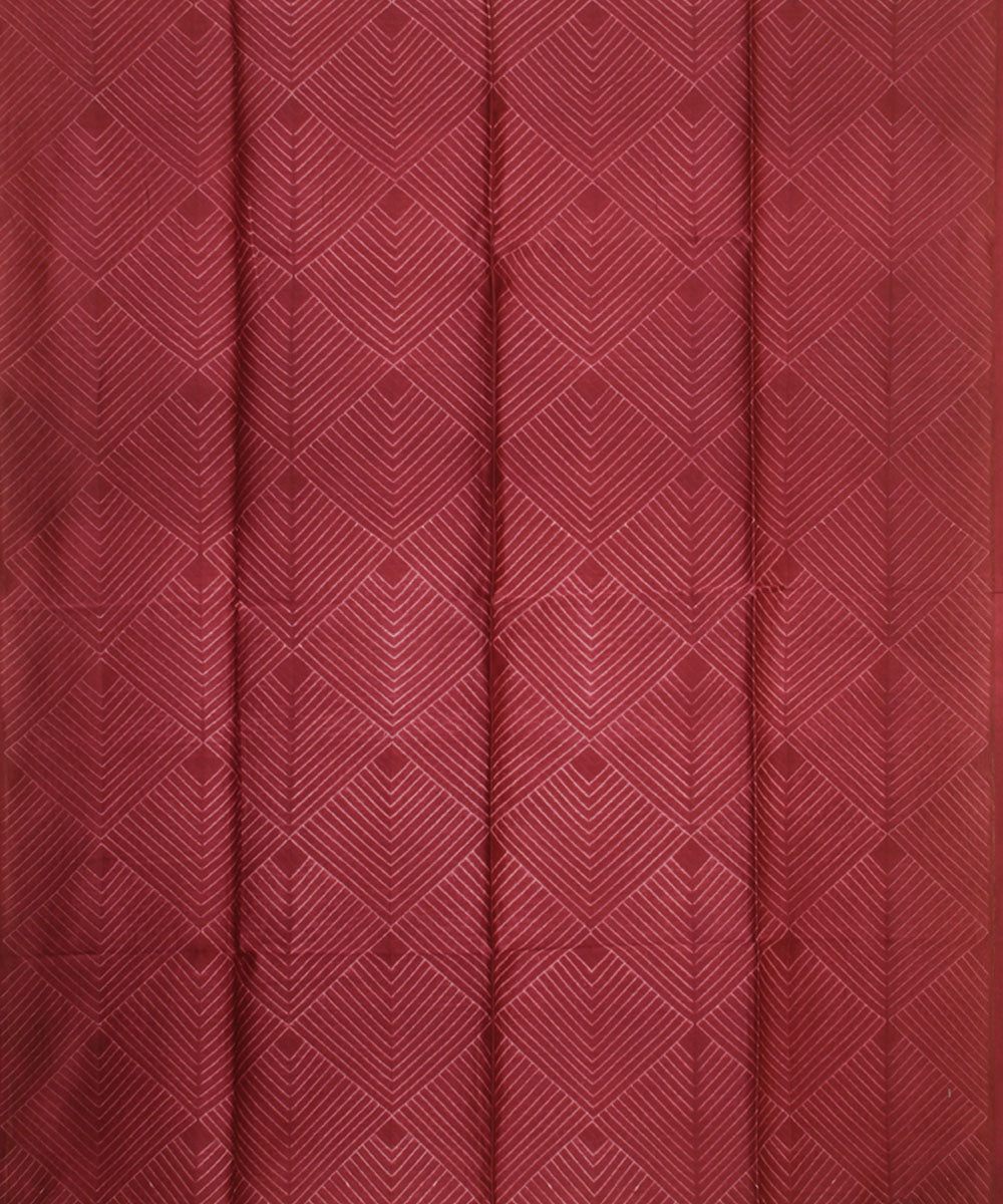 Maroon handwoven cotton silk shibori kurta material