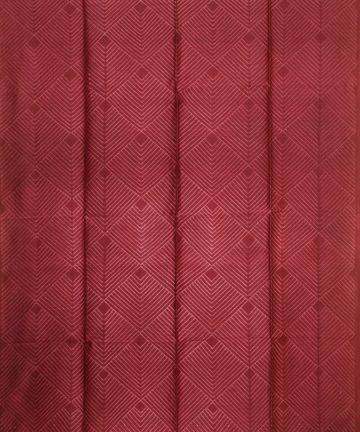 Maroon handwoven cotton silk shibori kurta material