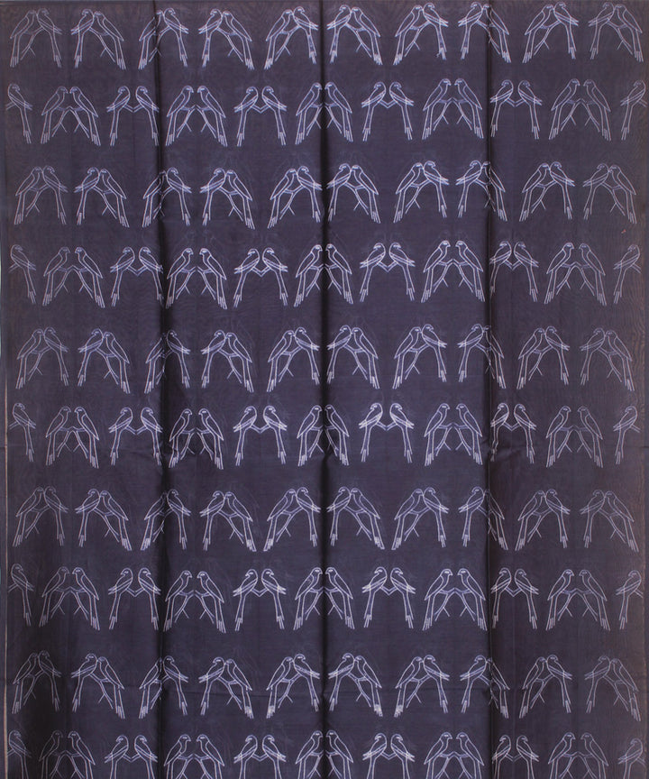 Navy blue shibori handwoven cotton silk kurta material