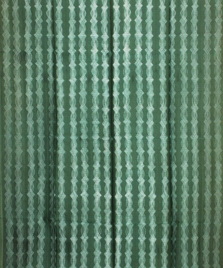Dark green cotton silk handwoven shibori kurta material