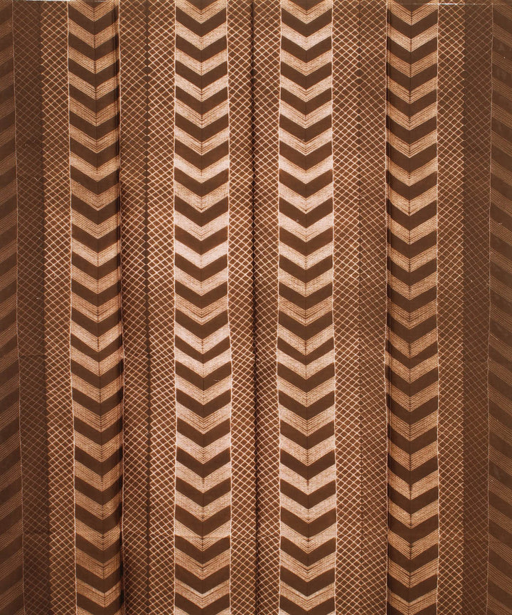 Brown handwoven cotton silk shibori kurta material