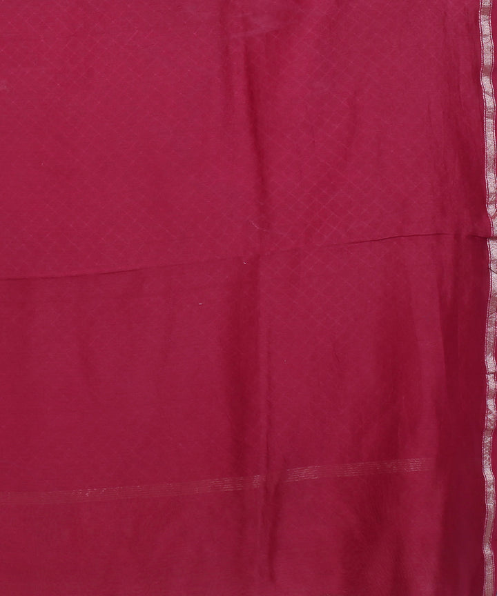 Maroon cotton silk hand printed shibori chanderi saree