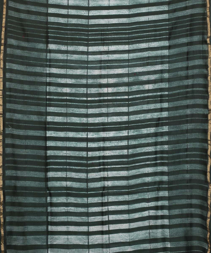 Deep Green shibori hand printed chanderi cotton silk saree