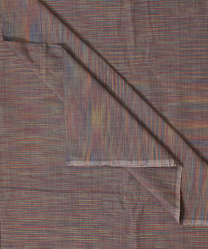 Grey multicolour handwoven khadi cotton fabric