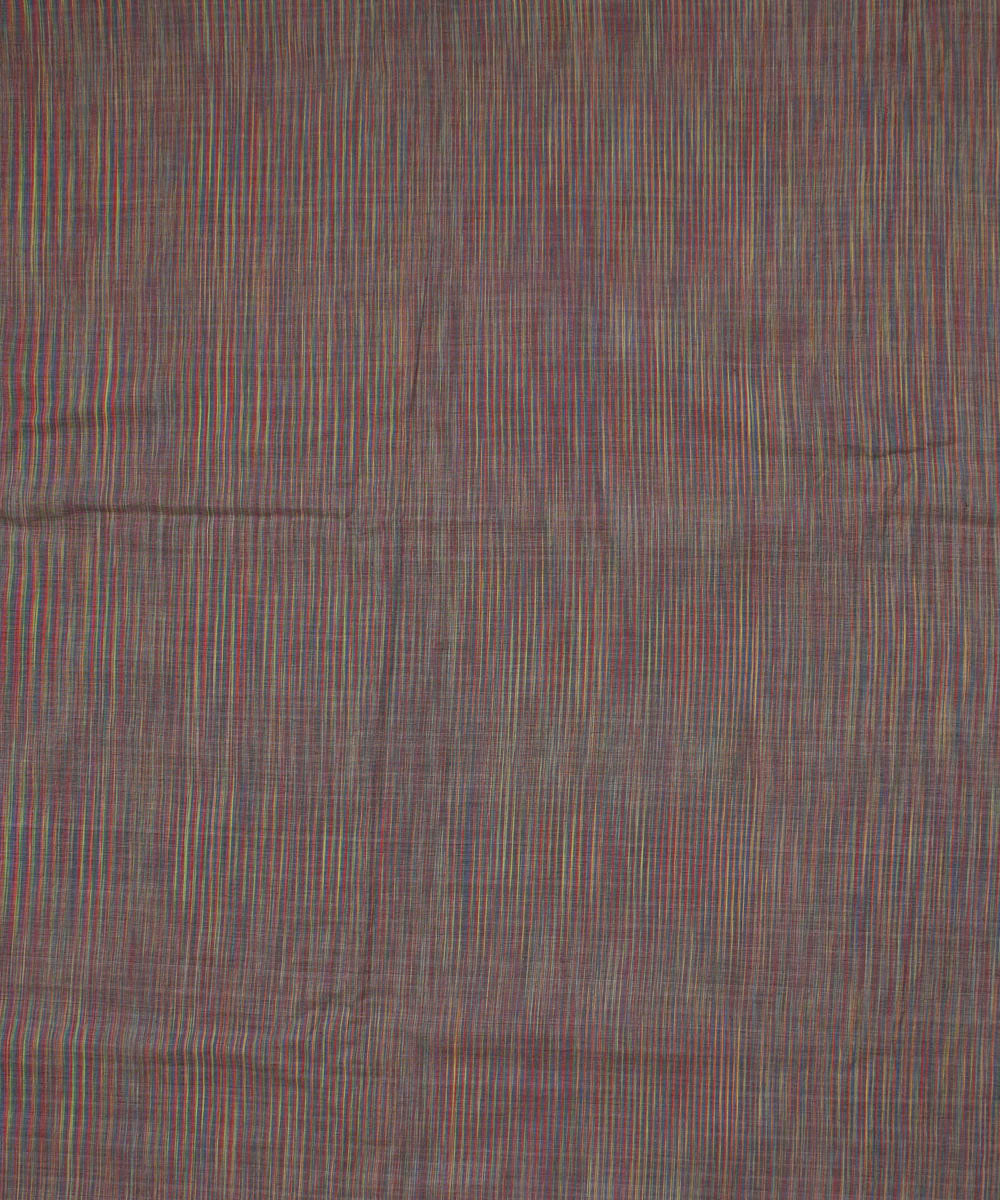 Grey multicolour handwoven khadi cotton fabric
