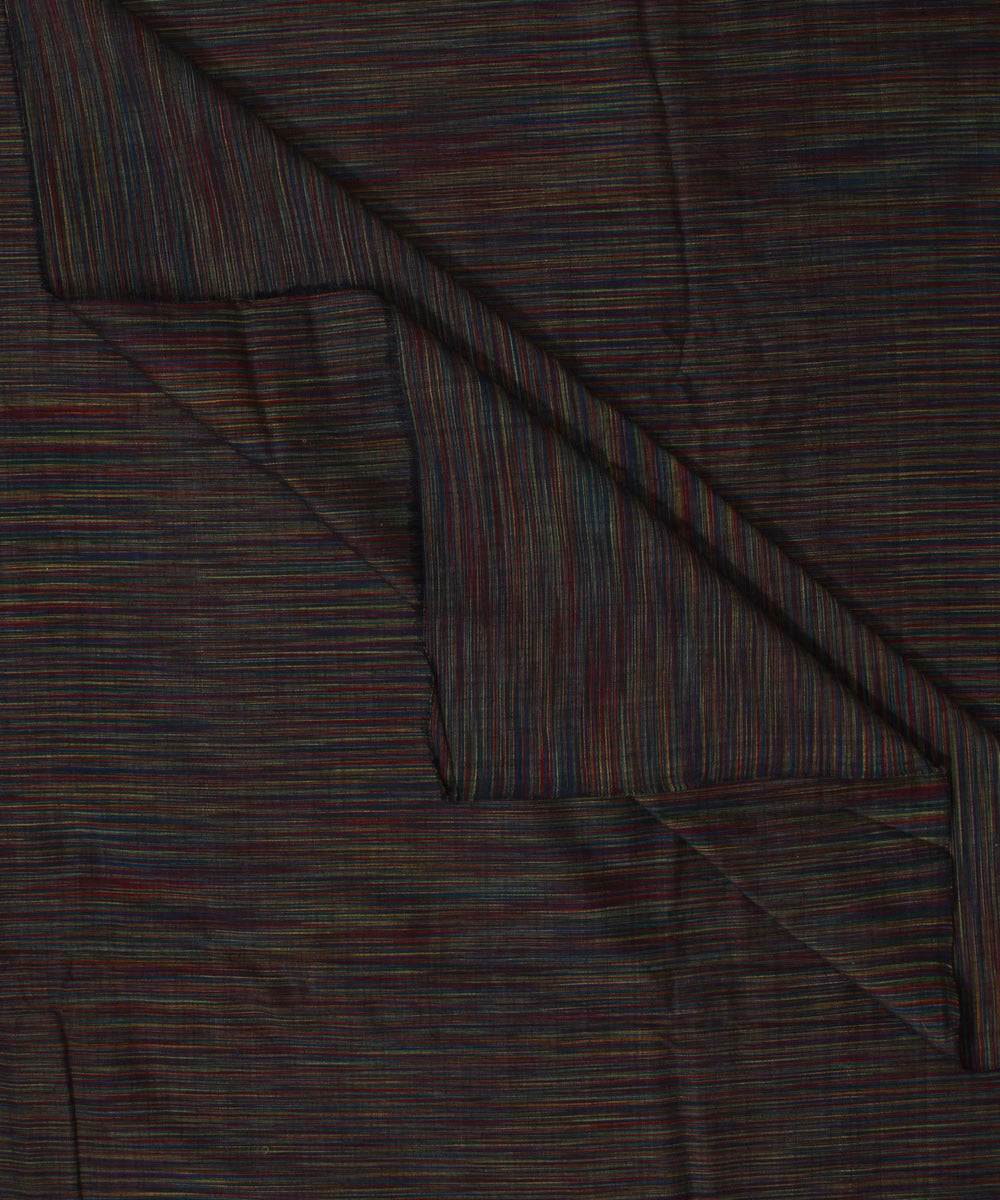 Greymulticolour handwoven cotton khadi fabric