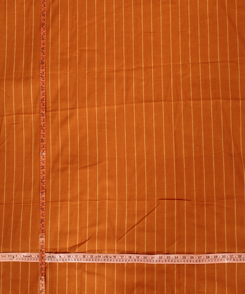 Mustard handwoven cotton stripes fabric