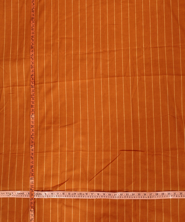 Mustard handwoven cotton stripes fabric