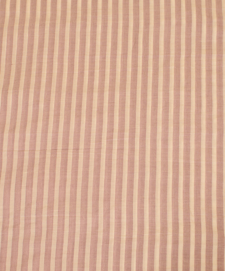 Pink white stripes handwoven cotton fabric