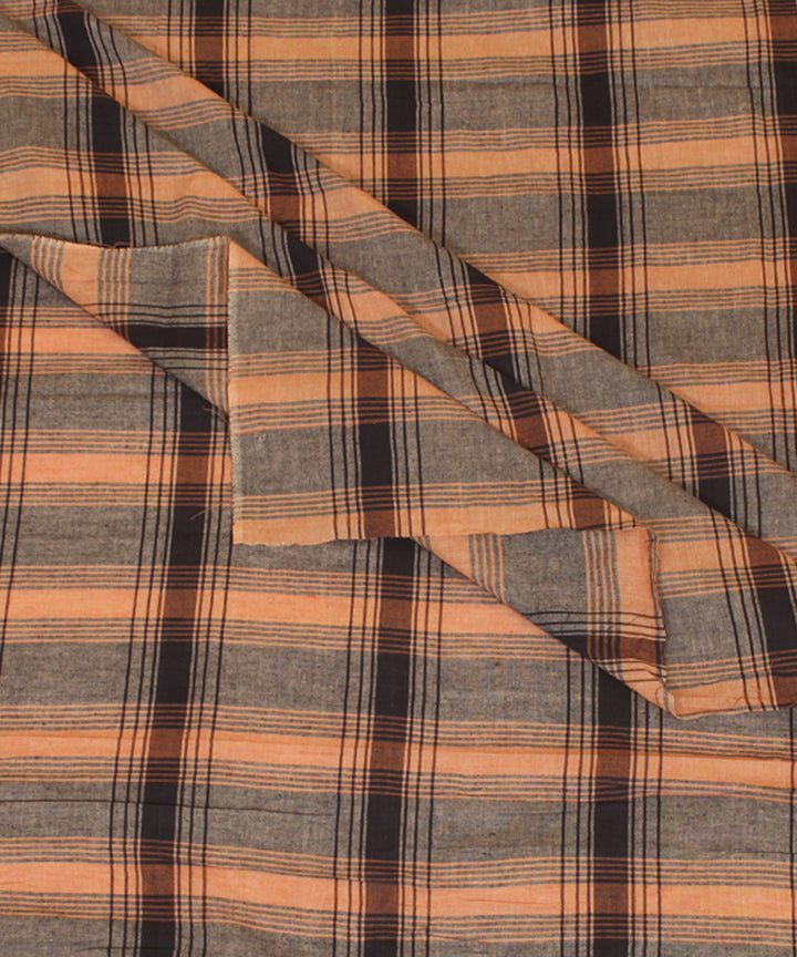 Multicolor handwoven cotton checks fabric