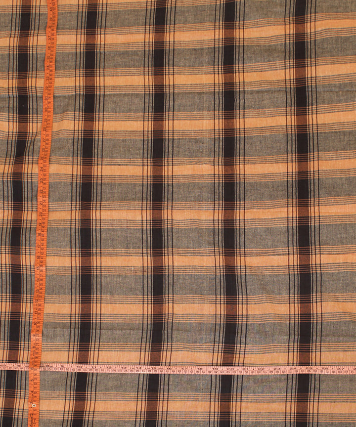 Multicolor handwoven cotton checks fabric