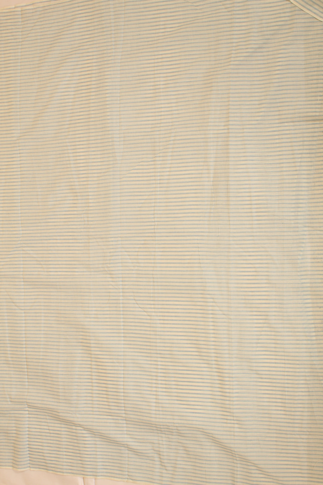 White blue handwoven cotton stripes fabric