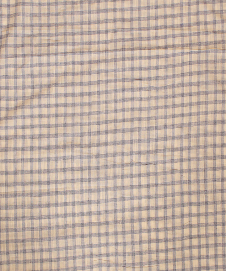 White blue handwoven cotton checks fabric