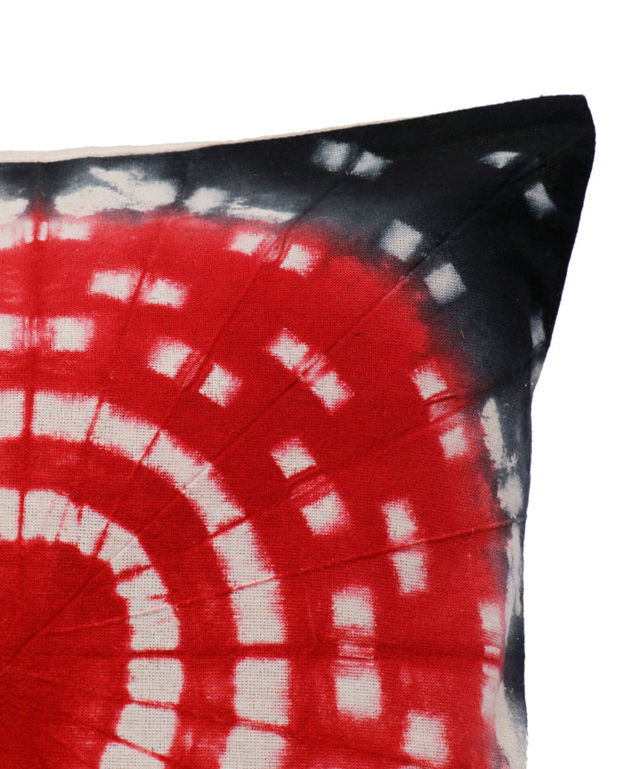 Red grey cotton handloom tie dye cushion cover