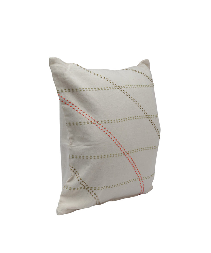 White cotton handloom cushion cover