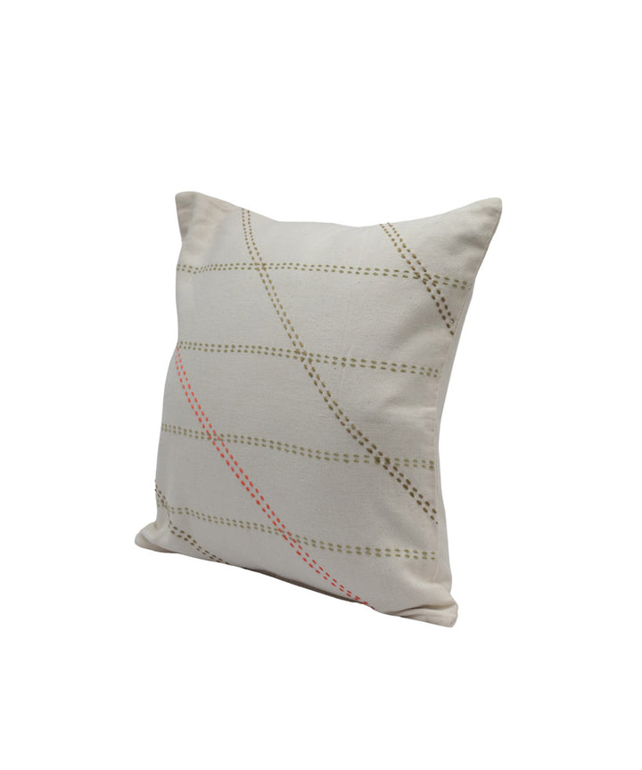 White cotton handloom cushion cover