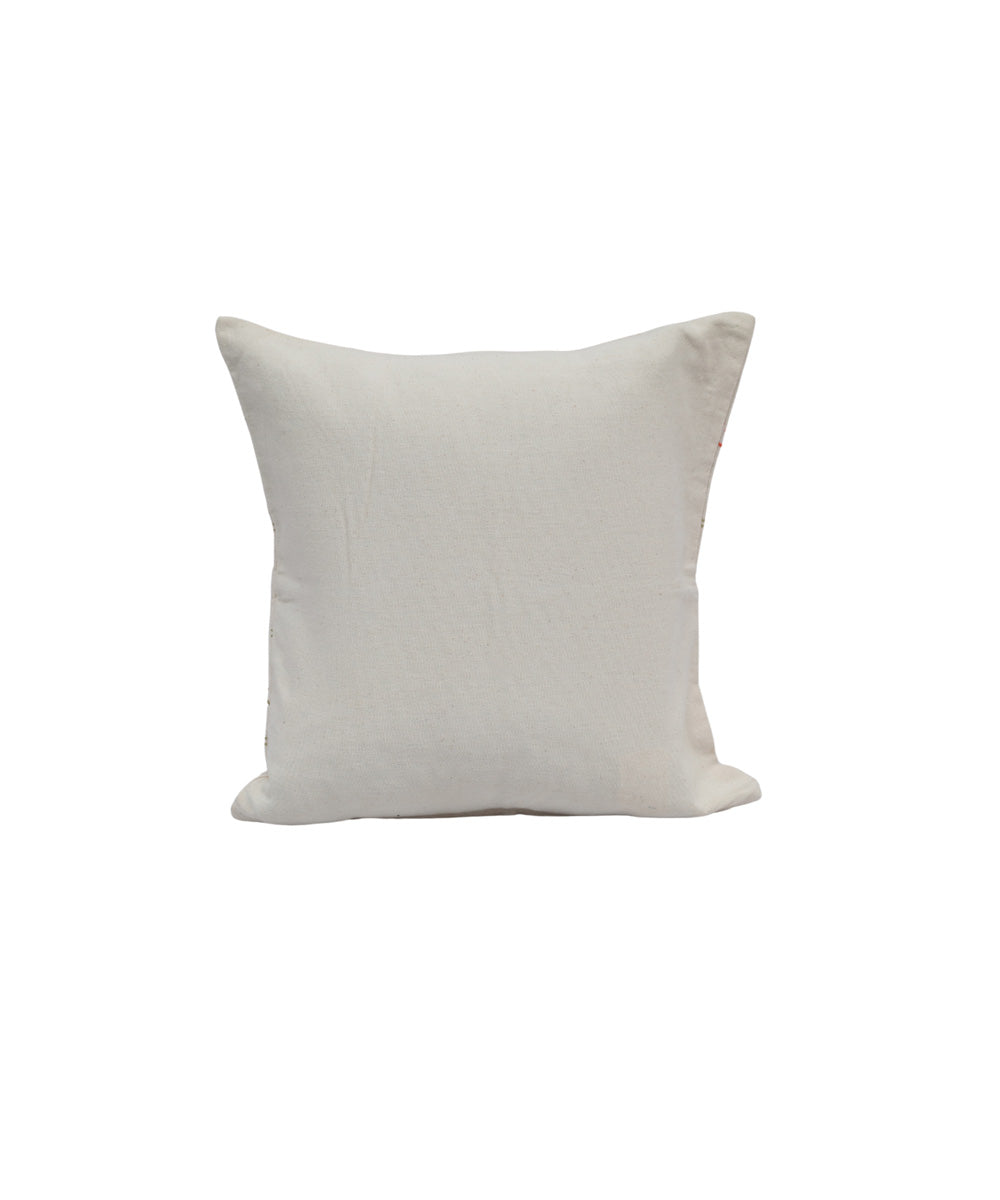 White cotton handloom cushion cover