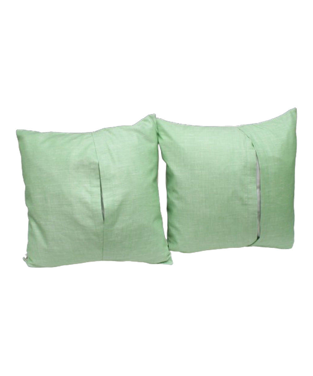 White green cotton handloom jamdani cushion cover