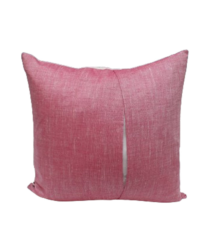 White pink cotton handloom jamdani cushion cover