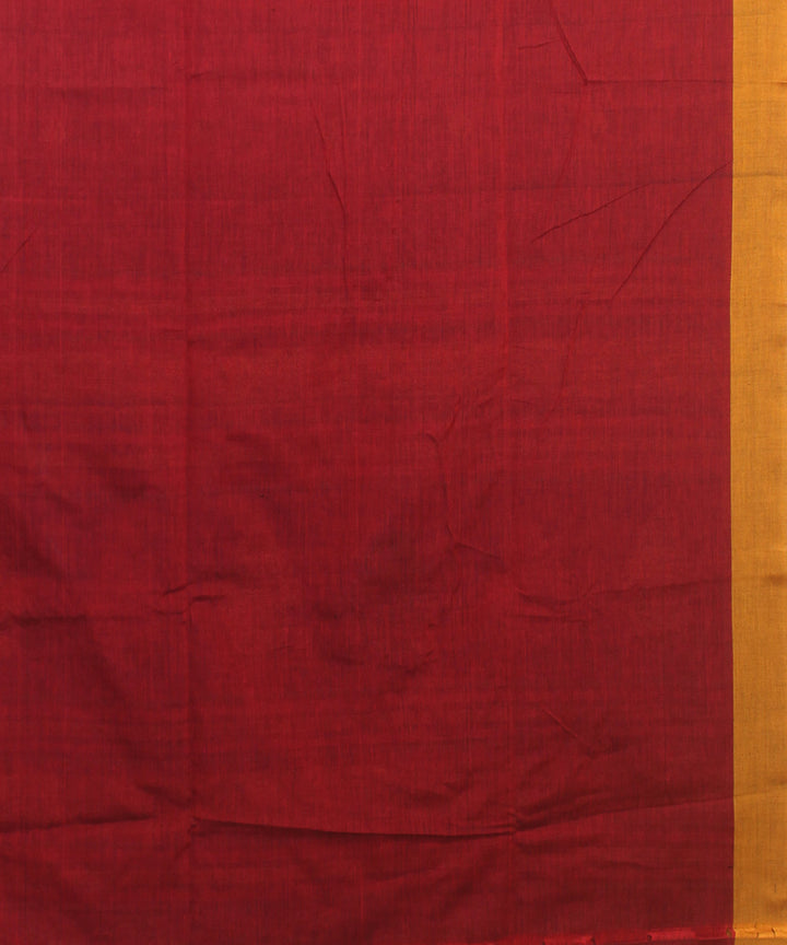 Red yellow bengal handloom cotton saree