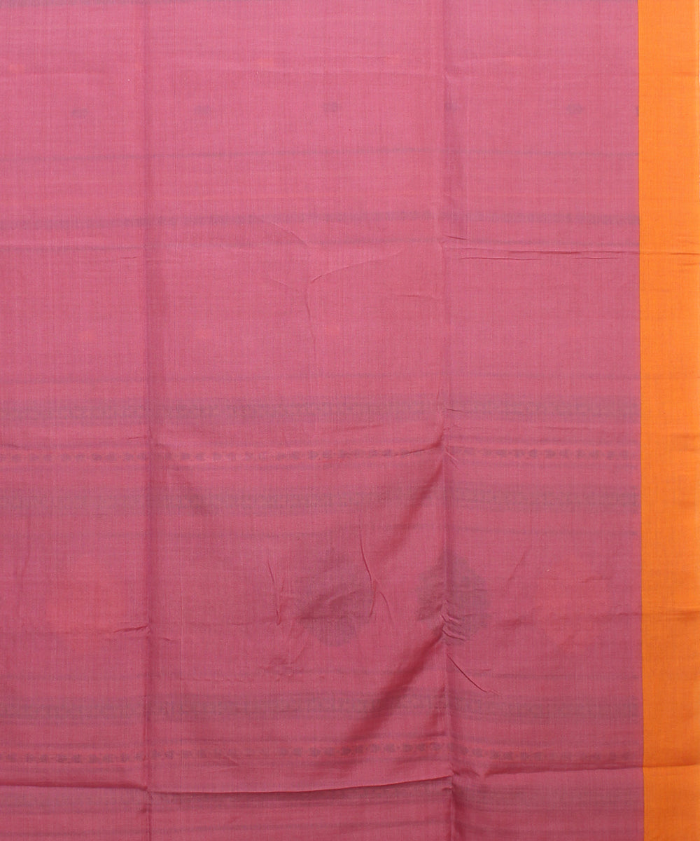 Light blush orange bengal cotton handloom saree