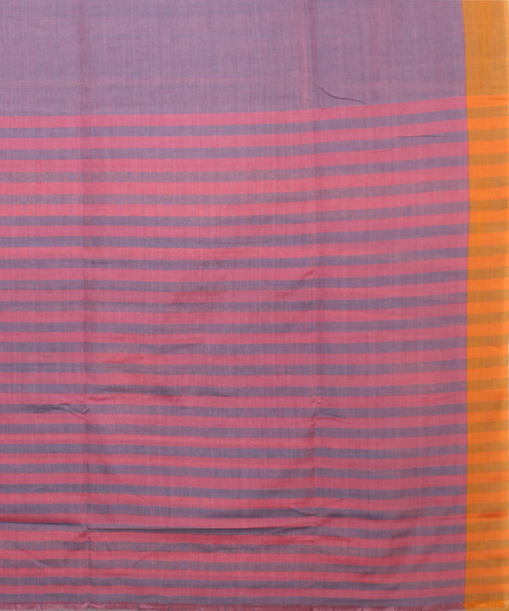 Purple orange bengal cotton handloom saree