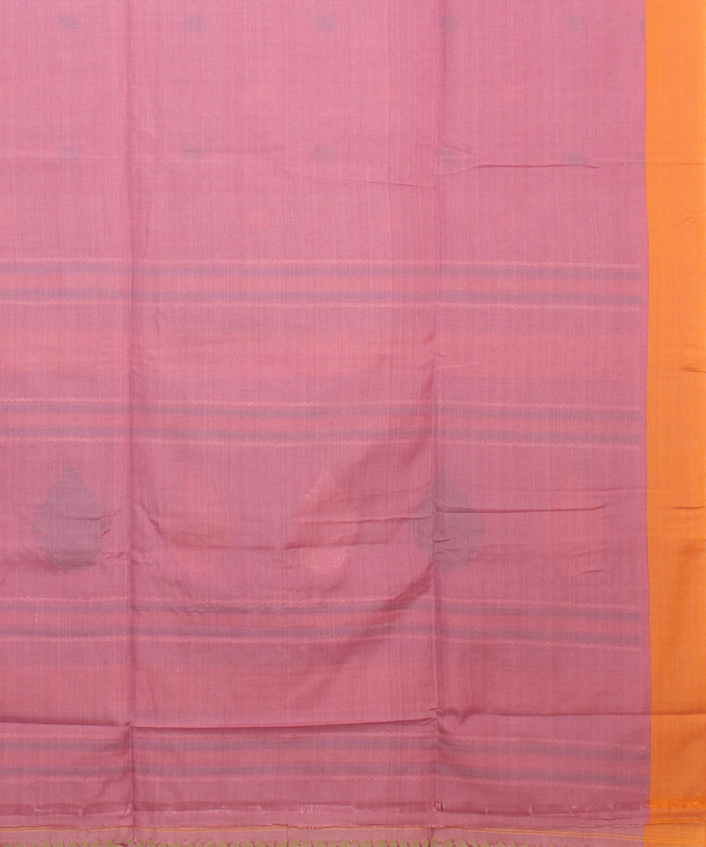 Pastel lavander yellow bengal cotton handloom saree