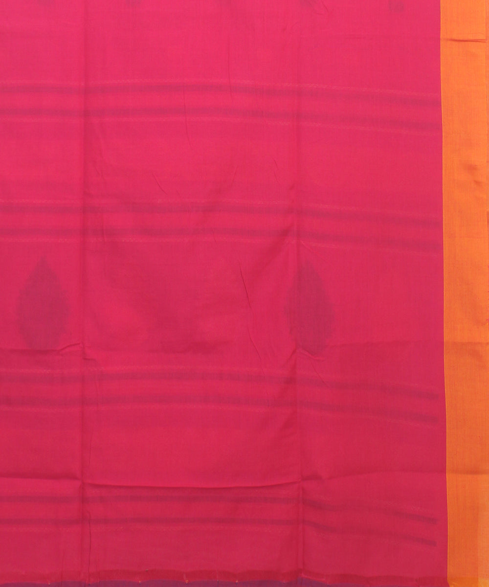 Pink orange bengal cotton handloom saree