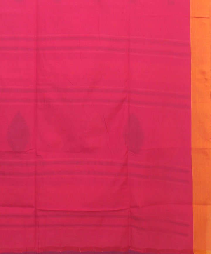 Pink orange bengal cotton handloom saree