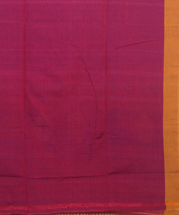 Magenta orange cotton bengal handloom saree